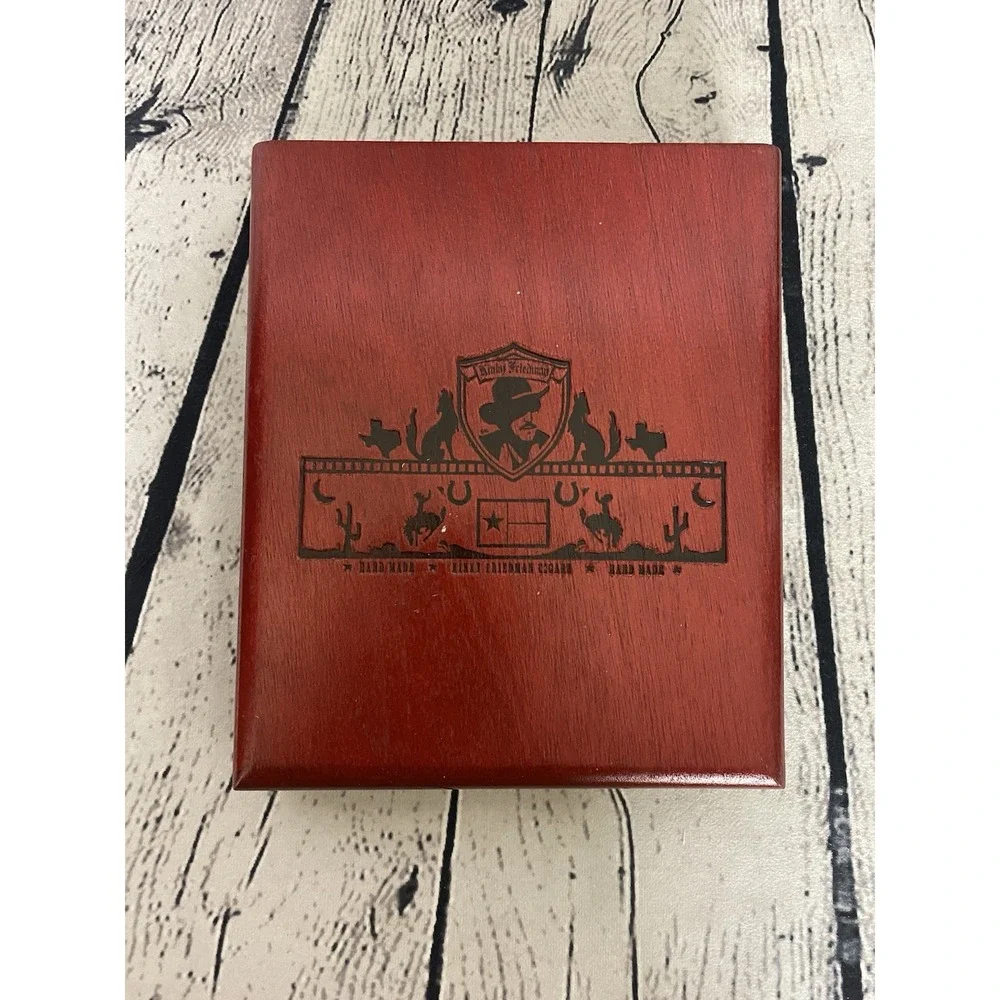 Kinky Friedman Cigar Box Red Wooden The Utopian Vintage Cigar Case Hinged Texas